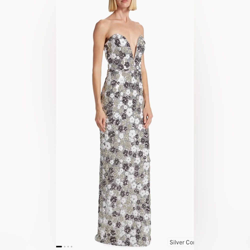 Marchesa Notte Sequin Tulle Strapless Gown.  Size 4.  New with tags. - Picture 5 of 8